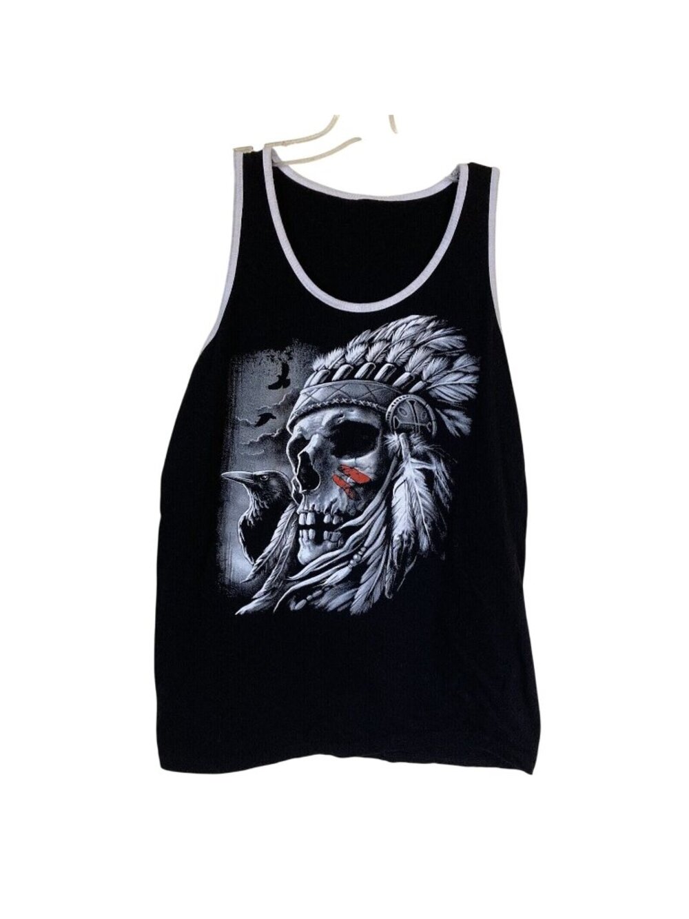 Chief Skull Warbonnet Headdress Tank Top Native American Heritage Sleeveless XL